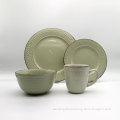 Custom light Green Luxury Ceramic Dinnerware Sets Stoneware